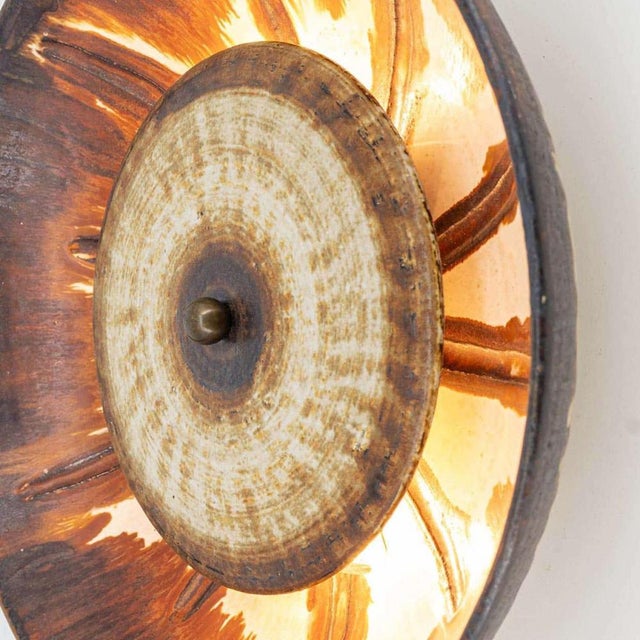 Wall Light with Brown and Beige Accents from Axella, Denmark, 1970s For Sale - Image 4 of 15