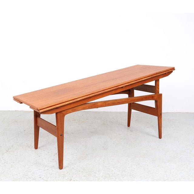 Vintage Height-Adjustable Coffee or Dining Table by Kai Kristiansen for Trioh, 1970s For Sale - Image 4 of 16