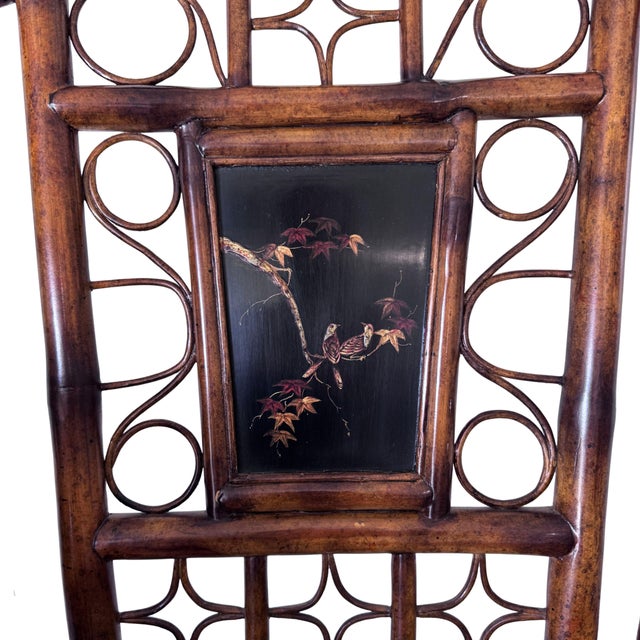 Theodore Alexander Late 20th Century Attributed to Theodore Alexander Chinoiserie Bamboo Pavilion Armchairs With Custom Silk Down Cushions For Sale - Image 4 of 16