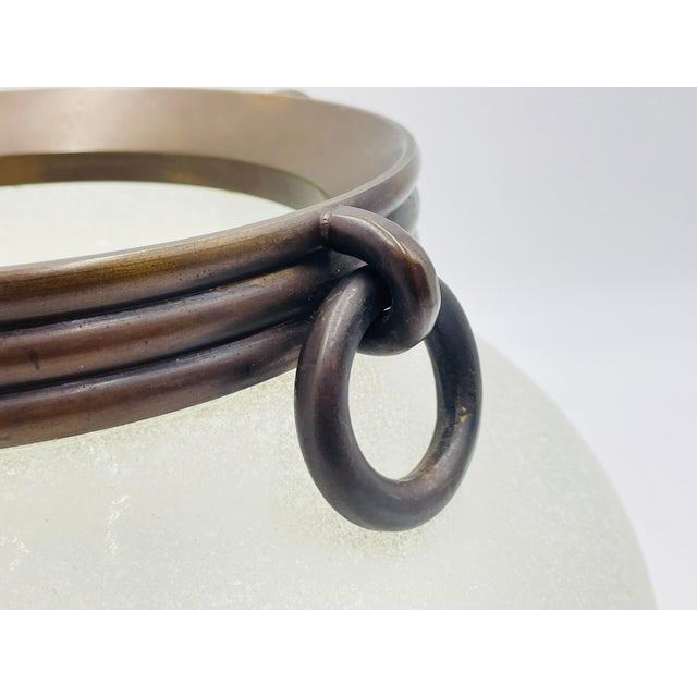 1980s Seguso Murano Scavo Glass & Bronze Center Bowl Signed, Italian Modernism For Sale - Image 14 of 18