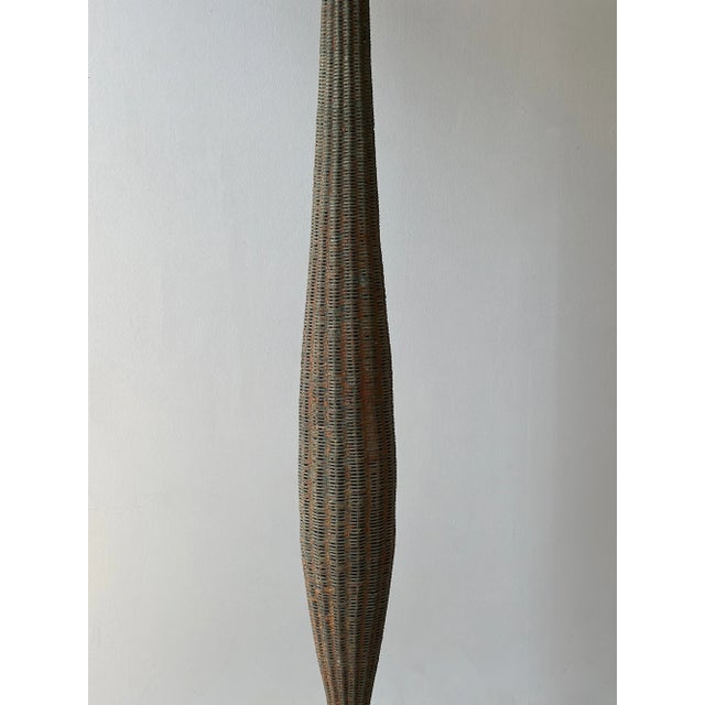 Antique Large-Scale Painted Wicker Mushroom Style Floor Lamp, Circa 1910s-20s For Sale - Image 13 of 18