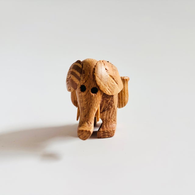 Mid 20th Century Wood Elephant Toothpick Holder For Sale - Image 5 of 9