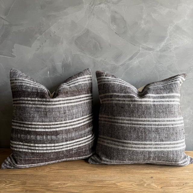 Not Yet Made - Made To Order Vintage Rug Pillow Cover With Stripes For Sale - Image 5 of 10