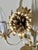 Hollywood Regency Cream and Gilt 3-Arm Chandelier with Floral Details, 1970 For Sale - Image 10 of 15