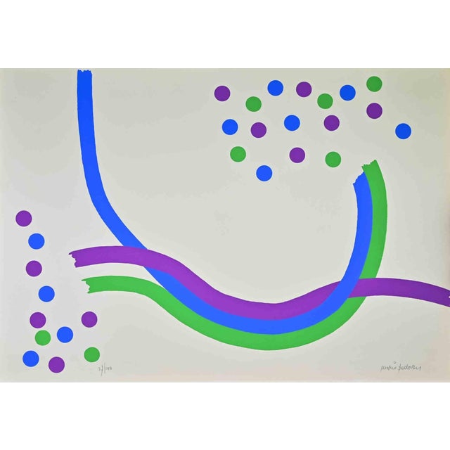 Modern Mario Padovan, Abstract Composition, Screen Print, 1971 For Sale - Image 3 of 3