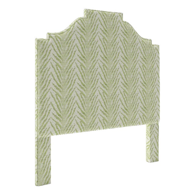 Nina Headboard in Schumacher Creeping Fern, Moss - King For Sale