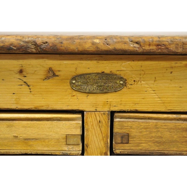 Victorian Late 19th Century Fred K. Ullmer London Double 32 Drawer Map Makers Flat File Printers Cabinet For Sale - Image 3 of 12