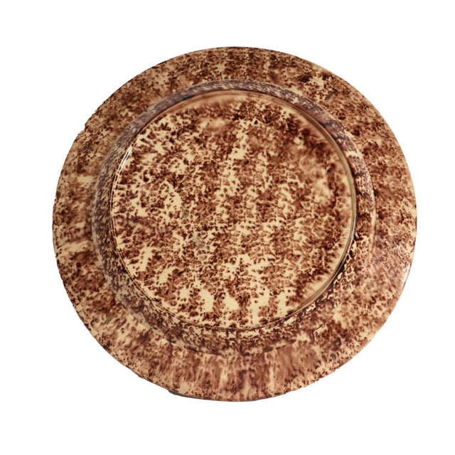 Brown English Large Whieldon-Type Creamware Tortoiseshell-Glazed Dish For Sale - Image 8 of 12