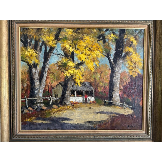 Impressionist Vintage Impressionist Framed Fall Landscape Oil Painting For Sale - Image 3 of 9