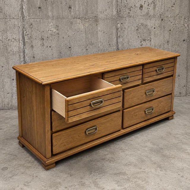 Dresser with 7 drawers by Florida Furniture Industries / 1980s / Depth 45 Width 160 Height 80 cm