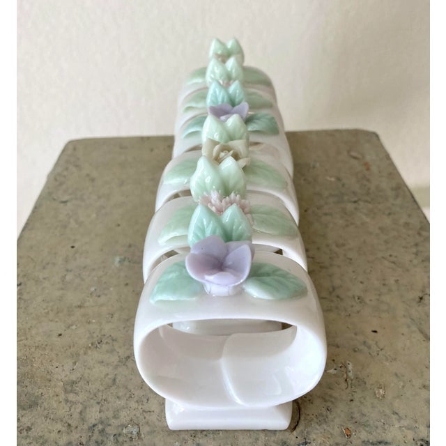 Mid 20th-Century Ardalt Lenwile Porcelain China Napkins Rings- Set of 6 For Sale In Austin - Image 6 of 13