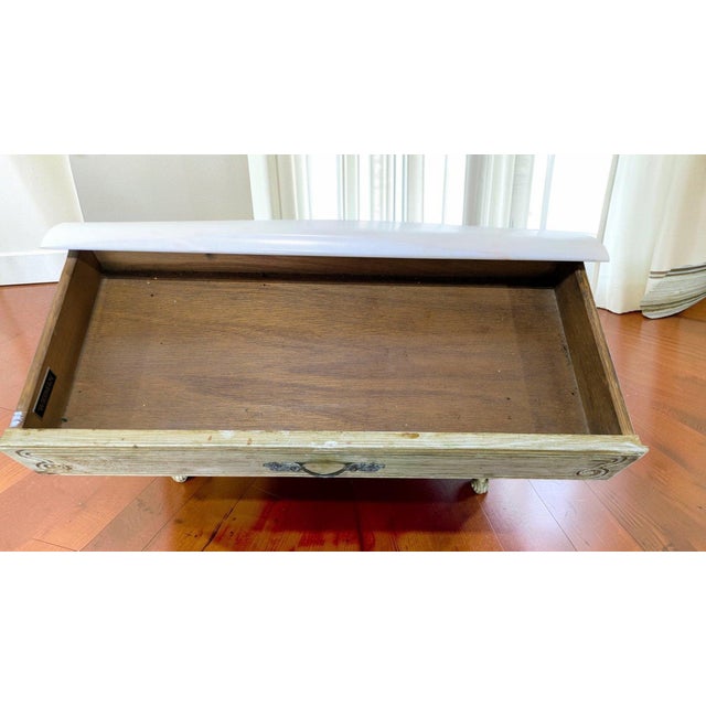 Hollywood Regency Vintage Weiman Hollywood Regency Marble-Top Console Table For Sale - Image 3 of 6
