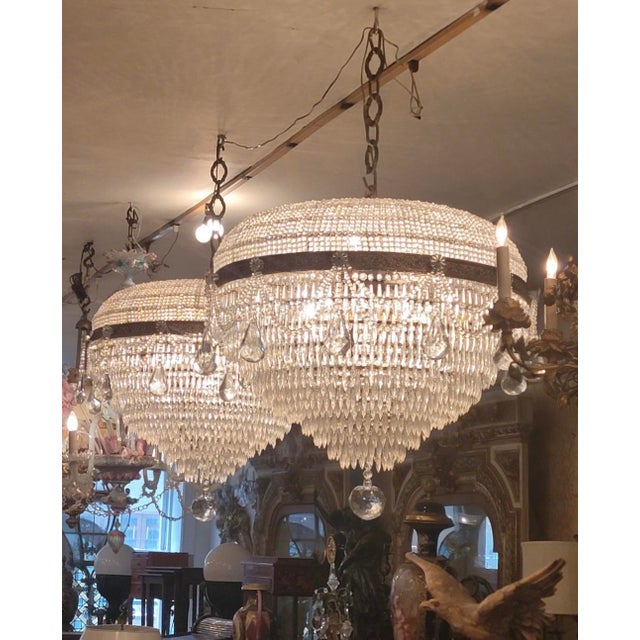 Hollywood Regency Pair of Vintage Wedding Cake Chandelier For Sale - Image 3 of 10