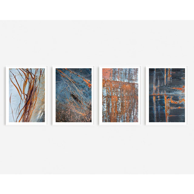 Mid-Century Modern 'Rust Quartet' Photographs, Industrial Abstract Art Prints, Set of Four 24 X 36" Photography Prints For Sale - Image 3 of 9