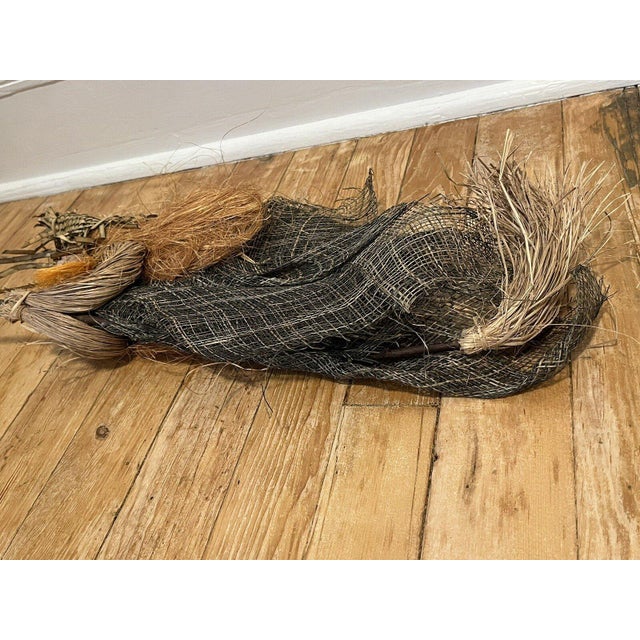 Paper VTG 26" Paper Mache Burlap Kitchen Witch Halloween Folk Art Decor For Sale - Image 7 of 10