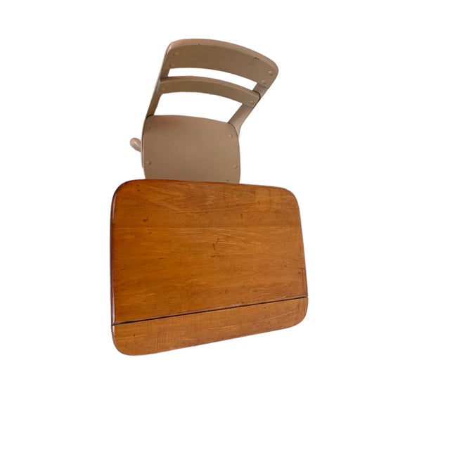 Mid-Century Modern 1940's American Seating Co. Attib. School Desk and Chair For Sale - Image 3 of 9