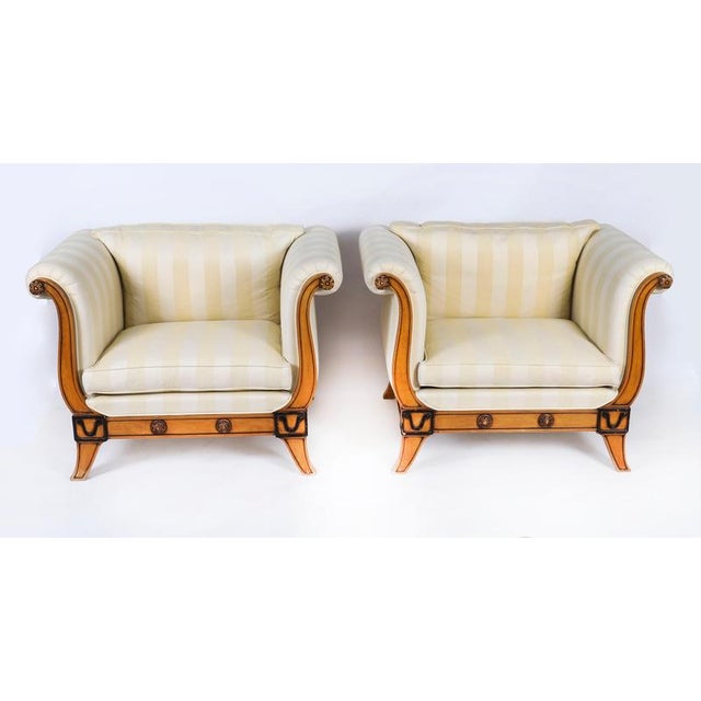 Vintage Biedermeier Revival Birchwood Armchairs from Fratelli Boffi, 20th Century, Set of 2 For Sale - Image 18 of 18