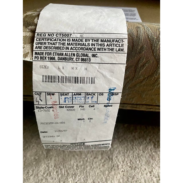 Contemporary Ethan Allen Vintage Neoclassical Upholstred Accent Chair Mint Condition For Sale - Image 3 of 16