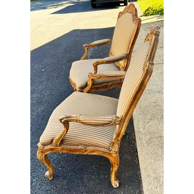 Nice Pair French Style Armchairs or Fauteuils For Sale - Image 12 of 18