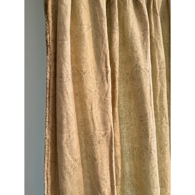 Set of 4, Rose Tarlow Drapery Panels With Lining, Interlining and Fringe For Sale - Image 14 of 15