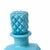 Glass and Crystal - Bottle and box with lid. Made of colored and embossed glass in shades of blue; box with metal rim....