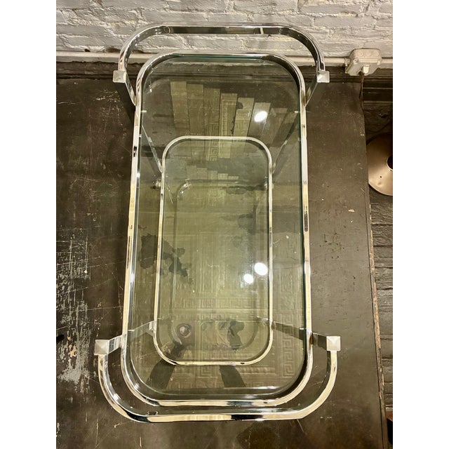 1970s Chrome & Glass Serving Trolley For Sale - Image 4 of 5