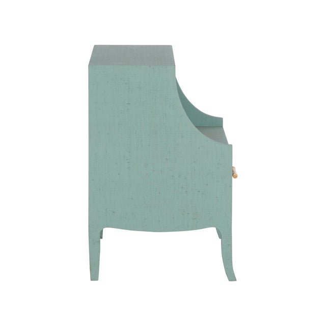 Contemporary George III Raffia Bedside Table - Blue For Sale - Image 3 of 6