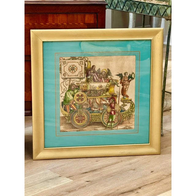 Whimsical pair of Hans Burgkmair The Elder (German, 1473-1531)1515-18 woodcuts, from Wartime TriumphsThese hand-painted...