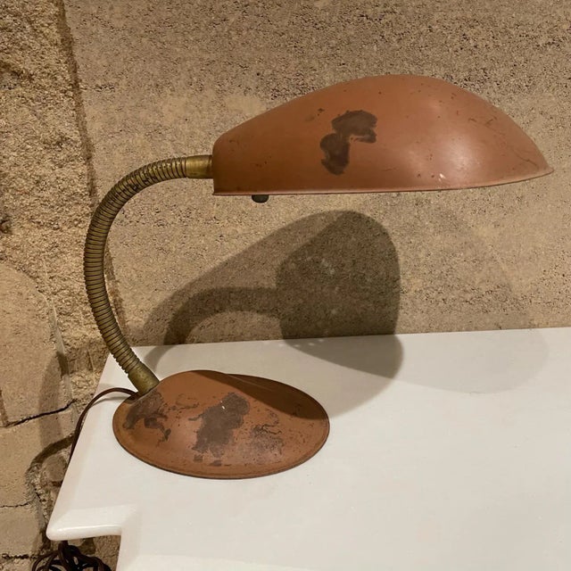 Brown 1960s Cobra Desk Lamp Style of Greta Grossman For Sale - Image 8 of 11