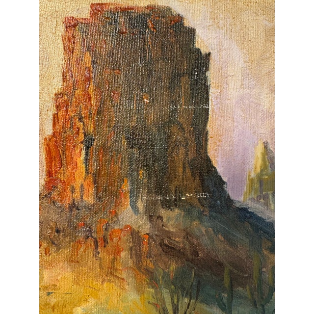 American Southwest Landscape Framed Original Oil Painting For Sale - Image 10 of 12