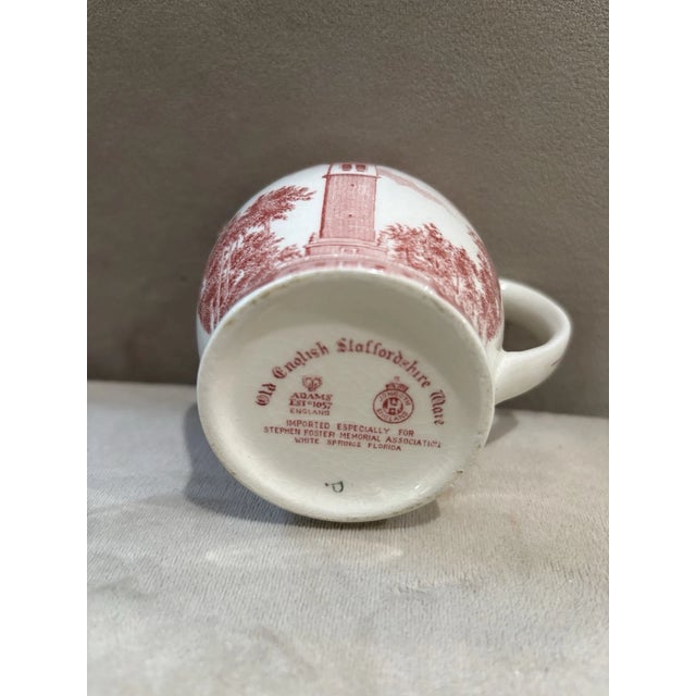 Staffordshire Vintage Old English Staffordshire Ware Stephen Foster Memorial White Springs Pitcher For Sale - Image 4 of 6