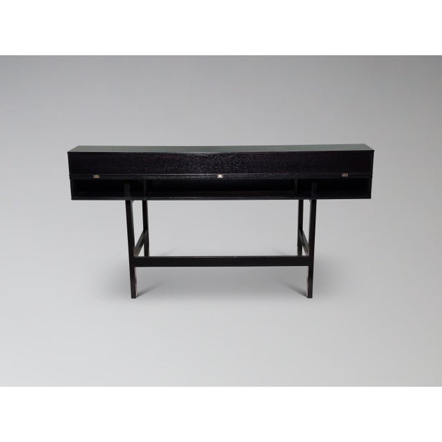 Refinished Ebonized Teak Flip Top Executive Desk Attr. Jens Quistgaard for Peter Løvig Nielsen For Sale - Image 11 of 17
