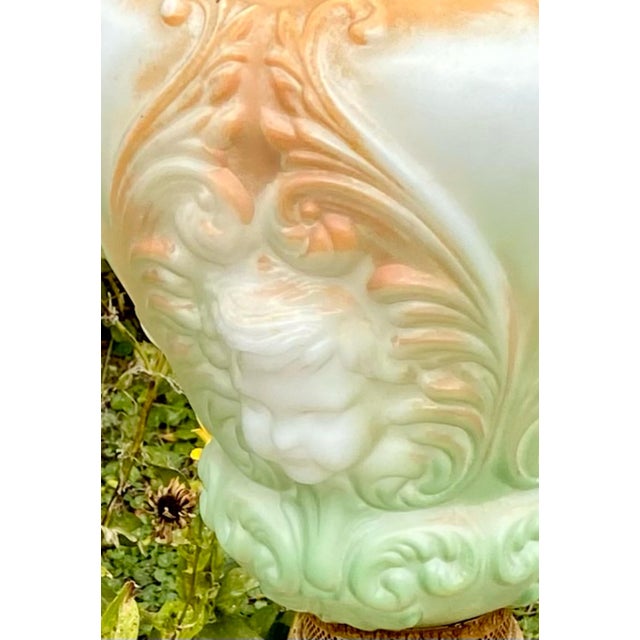 Antique Early 20th Century Cherubs Lamp With Hand Painted Cherubs Shade For Sale - Image 9 of 16