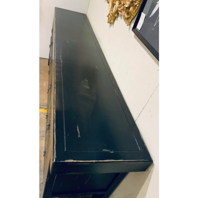 Organic Modern Carved Black Wood Rustic Console Table For Sale In Atlanta - Image 6 of 8