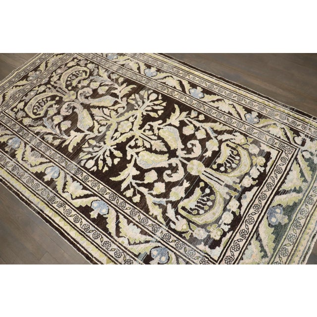 Persian Malayer Chartreuse Intermediate Rug For Sale In New York - Image 6 of 8