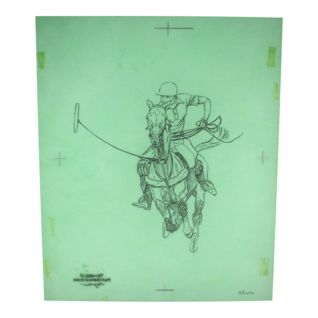 Paul Brown Polo Pencil on Acetate Drawing 8 For Sale
