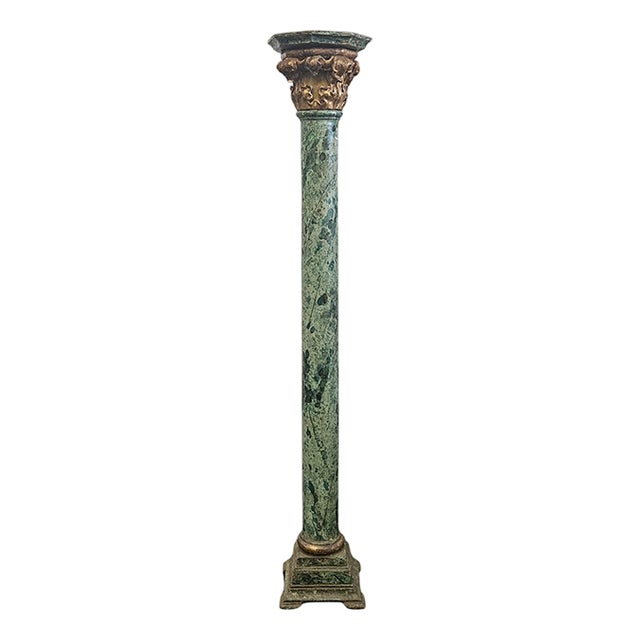 Column in Lacquered and Gilded Wood For Sale