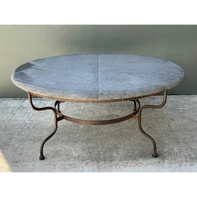 Late 20th Century Vintage Monumental Solid Granite Top Dining Table For Sale - Image 5 of 12