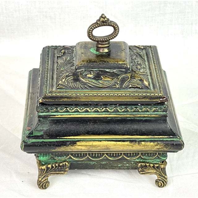 Medieval Distressed Faux Bronze Catchall For Sale In Washington DC - Image 6 of 13
