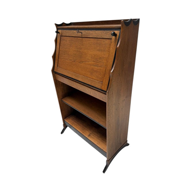 Art Deco Amsterdam School Drop-Leaf Desk by Willem Penaat for Metz and Co, 1920s For Sale - Image 13 of 13