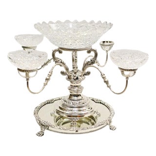 Silver Plate Centrepiece Stand Table For Sale