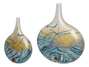 Isle of Wight Blown Glass Vases by Michael Harris, Set of 2