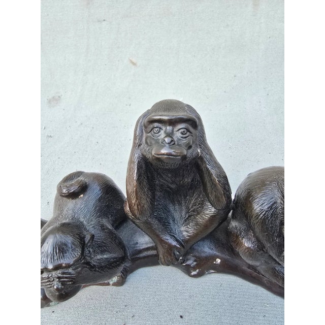 1960s Bronze Monkey Sculpture For Sale - Image 4 of 8