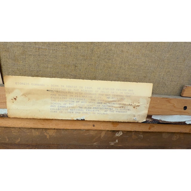 1950s, Mid-Century Venetian Veduta Oil on Canvas Painting of San Marco, Venice, in Gilt Frame For Sale - Image 12 of 16