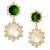 Syna Earrings with Green Tourmaline, Moon Quartz and Diamonds, a Pair For Sale