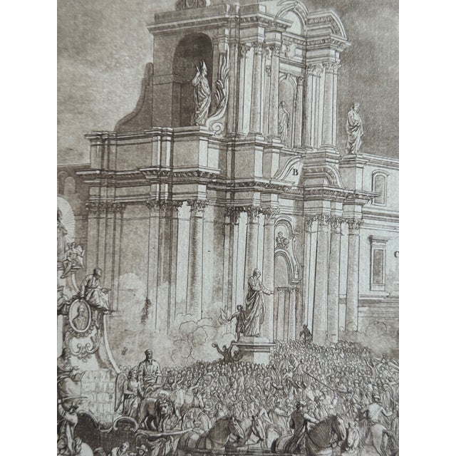 Printmaking Materials 18th-Century French Etching — Papal Civic Ceremony, Rome (1777) For Sale - Image 7 of 9