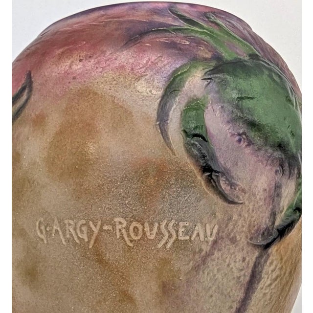 Glass Art Deco Vase with Crabs and Seaweed by Gabriel Argy-Rousseau, 1920 For Sale - Image 7 of 9