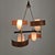 Metal Mid-Century Italian Brass, Teak and Opaline Glass Chandelier attributed to Stilnovo, 1960s For Sale - Image 7 of 14