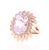 12.26 Carat Oval Cut Kunzite Diamond 14 Karat Rose Gold Cocktail Ring For Sale In Los Angeles - Image 6 of 10