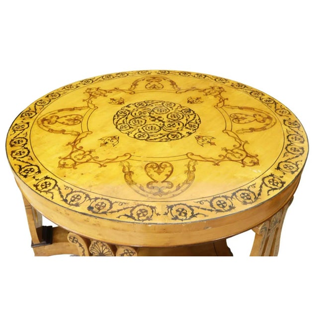 Biedermeier Circa 1900 Biedermeier Style Center Marquetry Table For Sale - Image 3 of 5